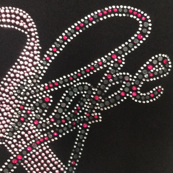 Breast cancer rhinestone HOPE t-shirt black size large - Picture 5 of 6